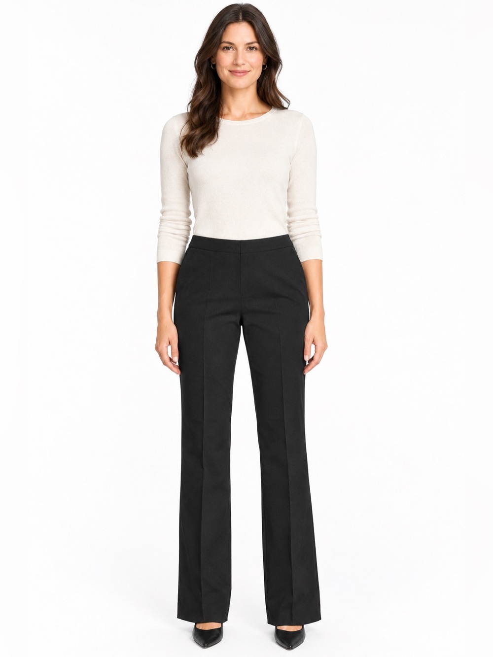 New Talbots Pants Black Wool Blend Lined Dress Slacks Career Office Work 18 tall